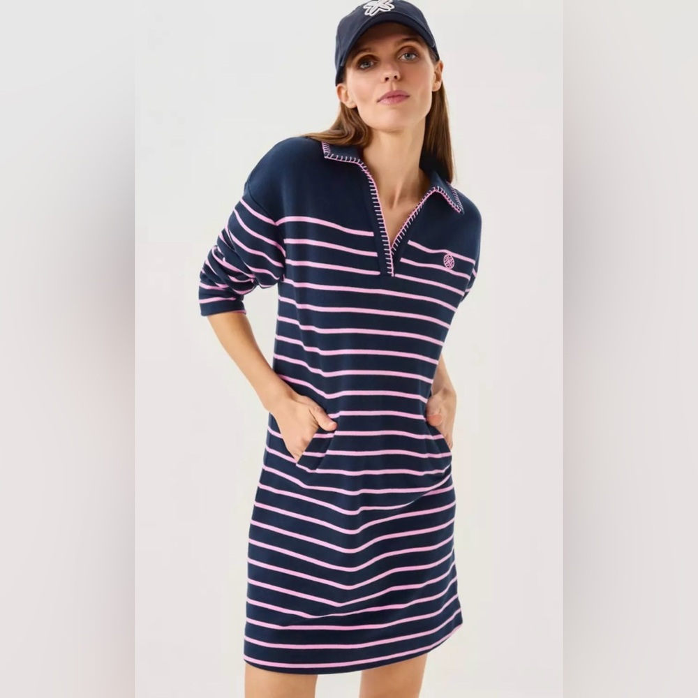 Lilly Pulitzer Corvaya Terry Dress Low Tide Navy Legacy Stripe